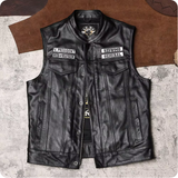 Sons Of Anarchy Embroidered California Biker Style Men's Motorcycle Concealed Carry Leather Vest