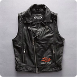 Harley Angel's Men Motorcycle Black Leather Biker Vest Concealed Carry