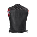 Star Shield Men's Perforated Padded Leather Vest Concealed Carry