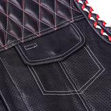 Star Shield Men's Perforated Padded Leather Vest Concealed Carry