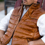 Texas Style Maverick Brown Leather Vest