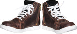 Men's Fashion Biker Style Distressed Leather Shoes Sneakers Casual Laced Sneakers