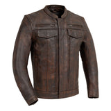 Men Hunt Club Distressed Vintage Cafe Racer Motorcycle Biker Concealed Carry Leather Jacket