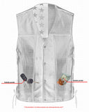 Honor- Men Classic Style Motorcycle Biker Leather Vest Concealed Carry