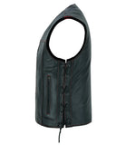 Honor- Men Classic Style Motorcycle Biker Leather Vest Concealed Carry