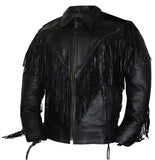 Ladies Fringes Motorcycle Leather Jacket Concealed Carry