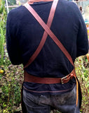 Brown Leather Apron With Pockets