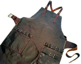 Brown Leather Apron With Pockets