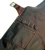 Brown Leather Apron With Pockets