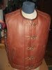 Patch Vest Men's Heavy Buckle Brown Motorcycle Concealed Carry Leather Vest