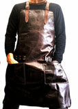 Brown Leather Apron With Pockets