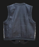 Gator Embossed Camo Leather Vest Men's Motorcycle Concealed Carry Leather Vest