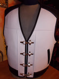 Patch Vest Men's Heavy Buckle Motorcycle Concealed Carry Biker White Leather Vest