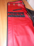 Patch Vest Men's Heavy Buckle Red Leather Motorcycle Concealed Carry Biker Vest