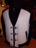 Patch Vest Men's Heavy Buckle Motorcycle Concealed Carry Biker White Leather Vest