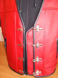 Patch Vest Men's Heavy Buckle Red Leather Motorcycle Concealed Carry Biker Vest