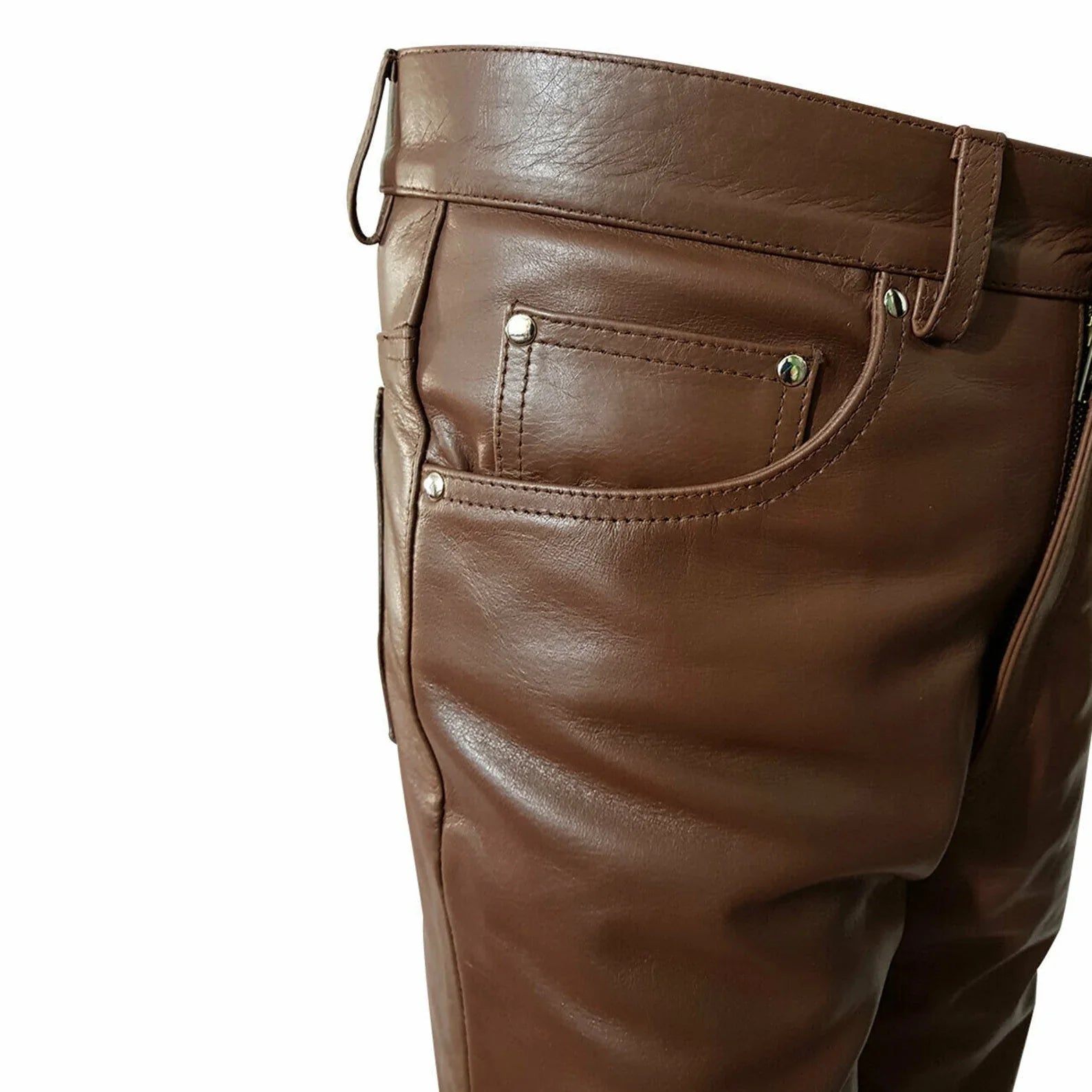 leather pants brown motorcycle jeans