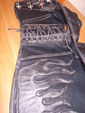 BLAZING FLAMES Men's Buckles Heavy Cowhide Leather 1.3mm Vintage Distressed Motorcycle Biker Concealed Carry Leather Vest