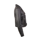 Mens Distressed Brown Leather Motorcycle Jacket Concealed Carry