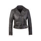 Mens Distressed Brown Leather Motorcycle Jacket Concealed Carry