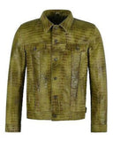 Mens Motorcycle Gator Leather Shirt Concealed Carry