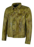 Mens Motorcycle Gator Leather Shirt Concealed Carry