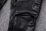 MEN CLASSIC FITTED STRETCHED RIDING BIKER MOTORCYCLE LEATHER PANTS