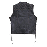 Hunt Club Style Side Laced Paisley Men's Motorcycle Concealed Carry Leather Vest