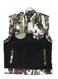 Hunt Club Camo Army Style Men's Motorcycle Concealed Carry Leather And Denim Vest