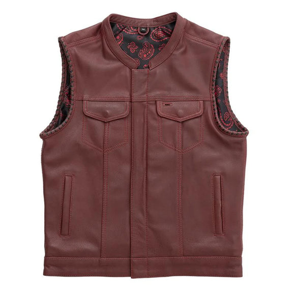 Hunt Club Roxy Men's Motorcycle Paisley Concealed Carry Leather Vest