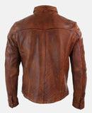 Mens Motorcycle Brown Leather Shirt Concealed Carry