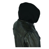 MEN'S MOTORCYCLE BIKER LEATHER JACKET W/DETACHABLE HOOD CONCEALED CARRY JACKET