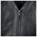 Ladies Buckle Zippered Motorcycle Leather Concealed Carry Vest