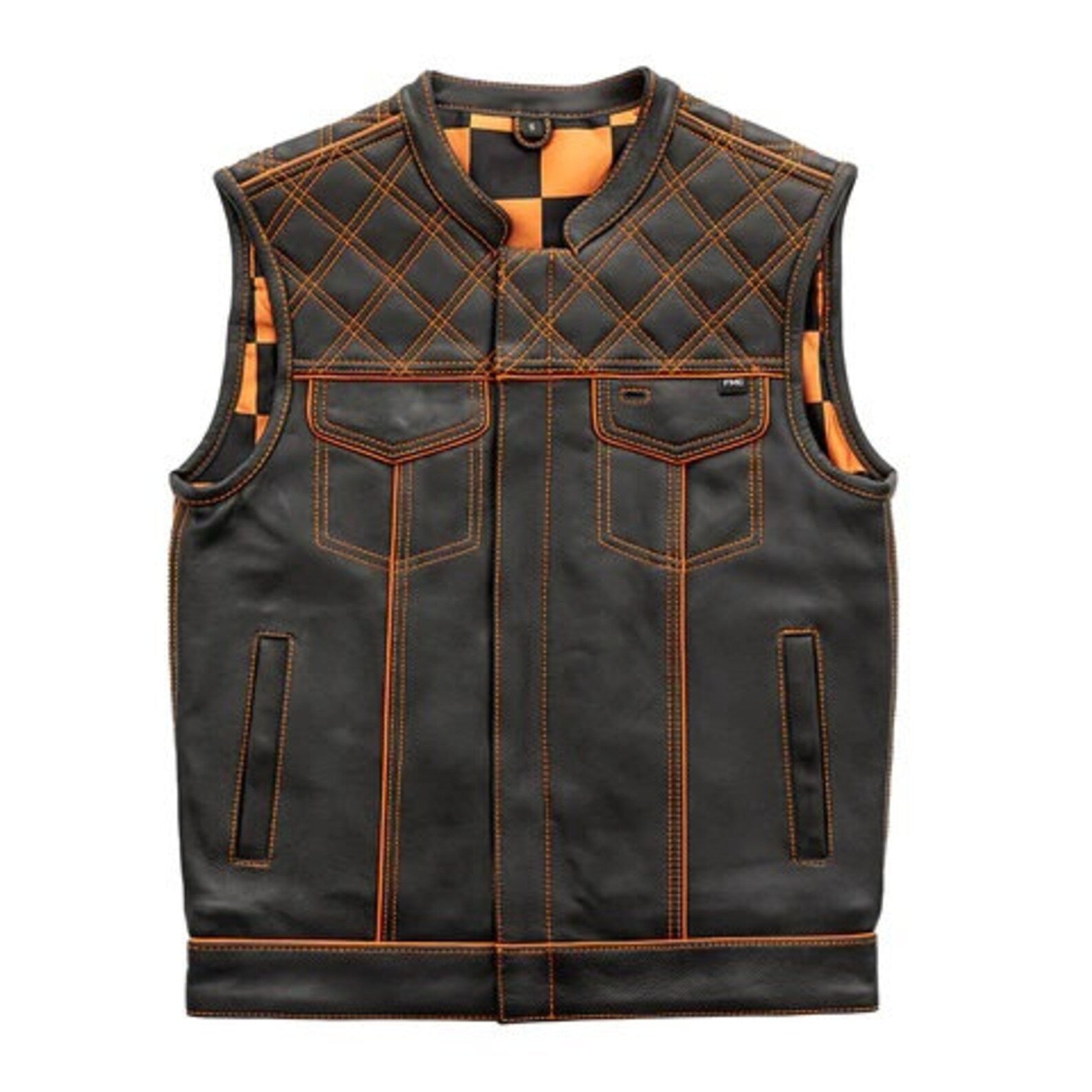 Hunt Club Style Diamond Stitched Braided Orange Checker Men