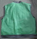 Hunt Club Style Diamond Stitched Green Men's Club Motorcycle Concealed Carry Leather Vest