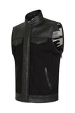 Hunt Club Style Camo & Canvas Men's Motorcycle Concealed Carry Leather Vest