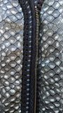 Python Embossed Braided Motorcycle Biker Concealed Carry Leather Vest