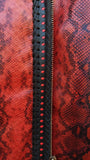 Python Embossed Braided Motorcycle Biker Concealed Carry Leather Vest