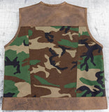 Hunt Club Style Camo Men's Motorcycle Concealed Carry Leather Vest