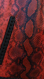 Python Embossed Braided Motorcycle Biker Concealed Carry Leather Vest