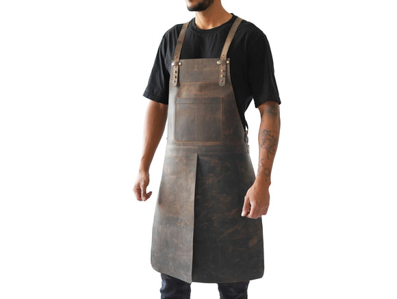 Leather Apron with Split Leg Design for Metalwork Carpentry and Workshop