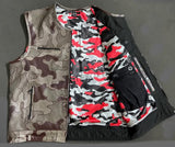 Hunt Club Style Camo Perforated Leather Men's Paisley Motorcycle Concealed Carry Leather Vest