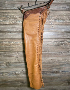 Handmade Fringe Men's Native American Style Horse Riding Western Cowboy Leather Chaps