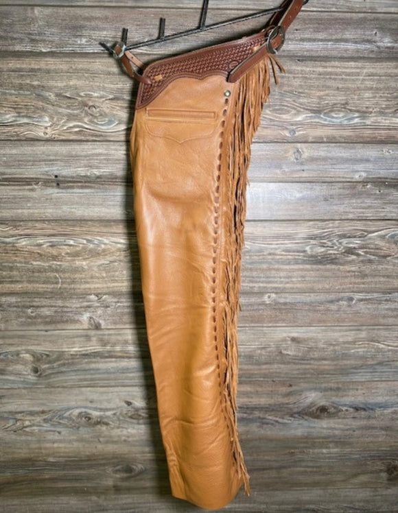 Handmade Fringe Men's Native American Style Horse Riding Western Cowboy Leather Chaps