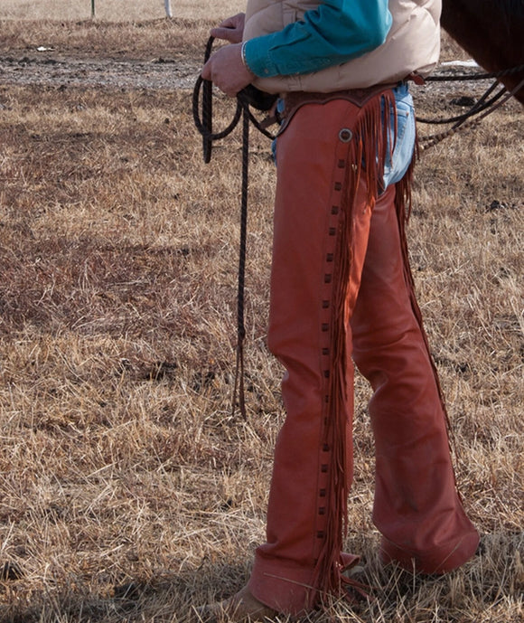 Handmade Fringe Men's Native American Style Horse Riding Western Cowboy Leather Chaps