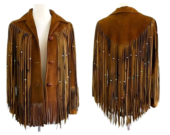 Handmade Fringe Suede Women's Jacket, Fringe Western Vintage Ladies Leather Jacket