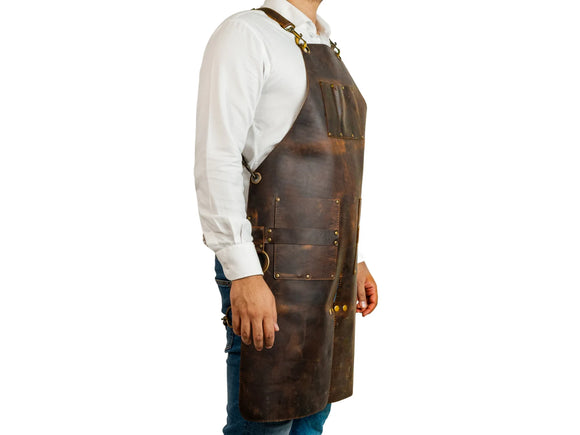 Leather Apron With Split Leg For Woodworking Apron Welding Apron - Blacksmith Apron - Heavy Duty Apron 100% Leather