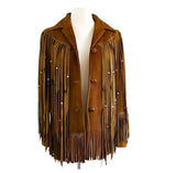 Handmade Fringe Suede Women's Jacket, Fringe Western Vintage Ladies Leather Jacket