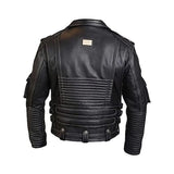 Men's Classic Sleeveless Biker Style Classic Zippered Belted Motorcycle Leather Jacket