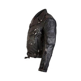 Men's Classic Sleeveless Biker Style Classic Zippered Belted Motorcycle Leather Jacket